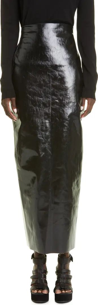 Lacquered Denim Pillar Maxi Skirt | Nordstrom