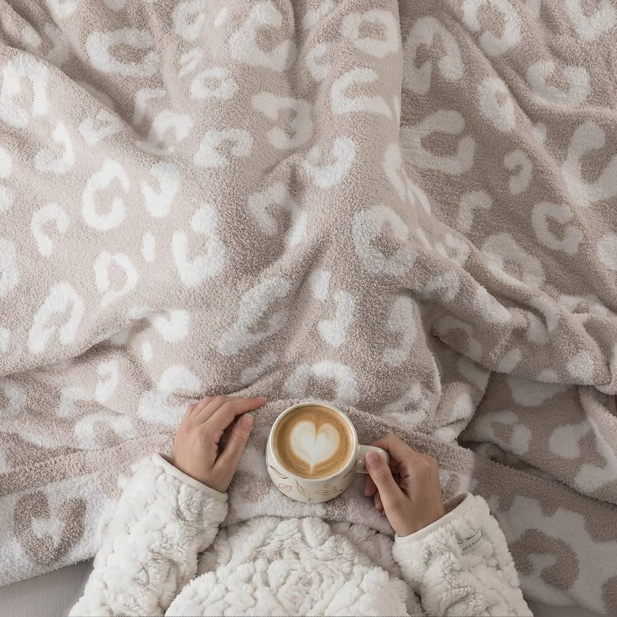 WDCOZY Leopard Print Throw Blanket for Couch Bed Travel Camping, Reversible Ultra Soft Plush Knit... | Amazon (US)