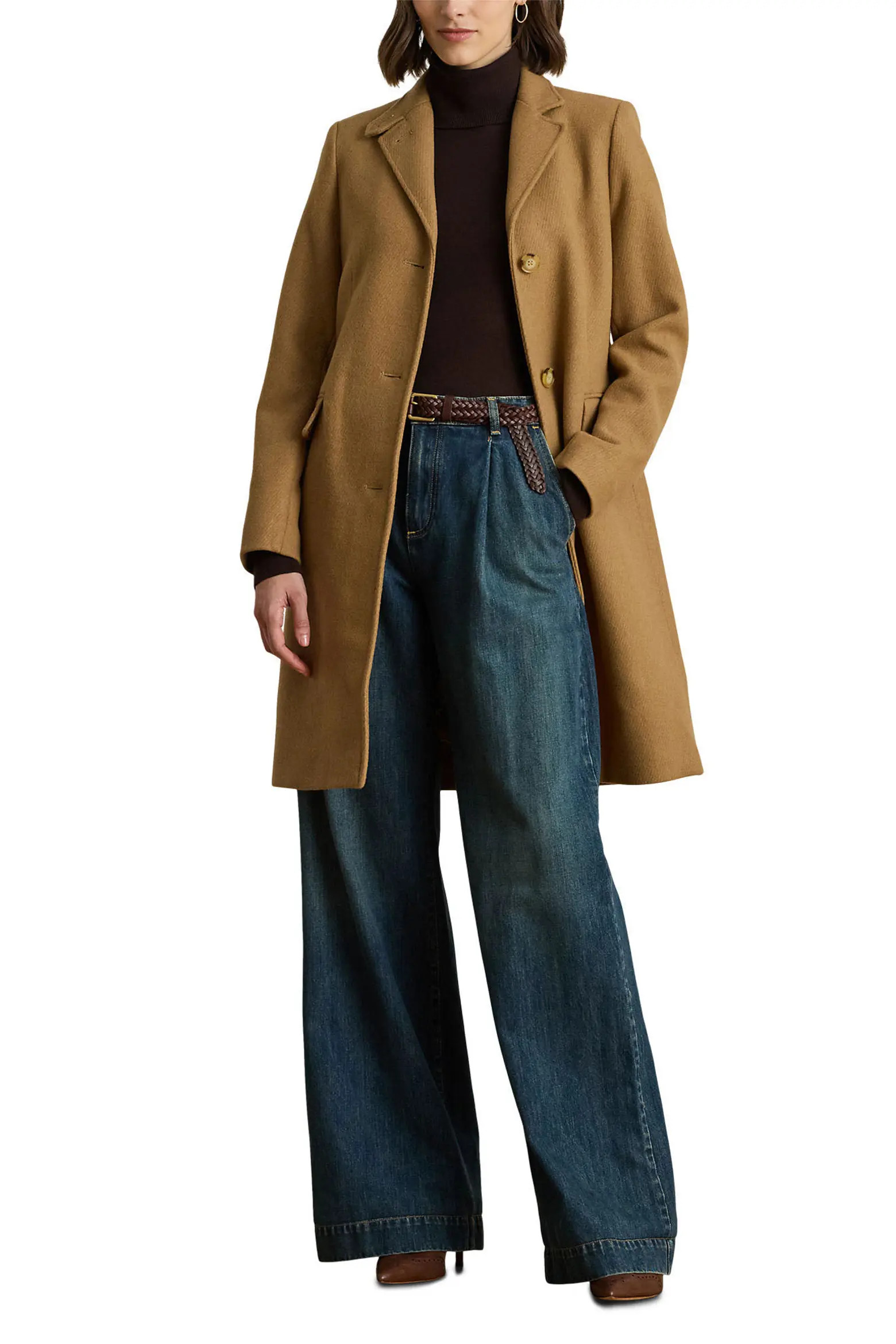 Longline Wool Blend Twill Coat (Women) | Nordstrom | Nordstrom