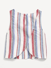 Sleeveless Cross-Back Linen-Blend Top for Girls | Old Navy (US)