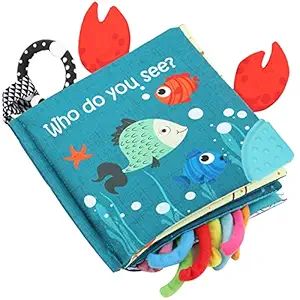 Fish Baby Books Toys, Touch and Feel Cloth Soft Crinkle Books for Babies,Toddlers,Infants,Kids Ac... | Amazon (US)