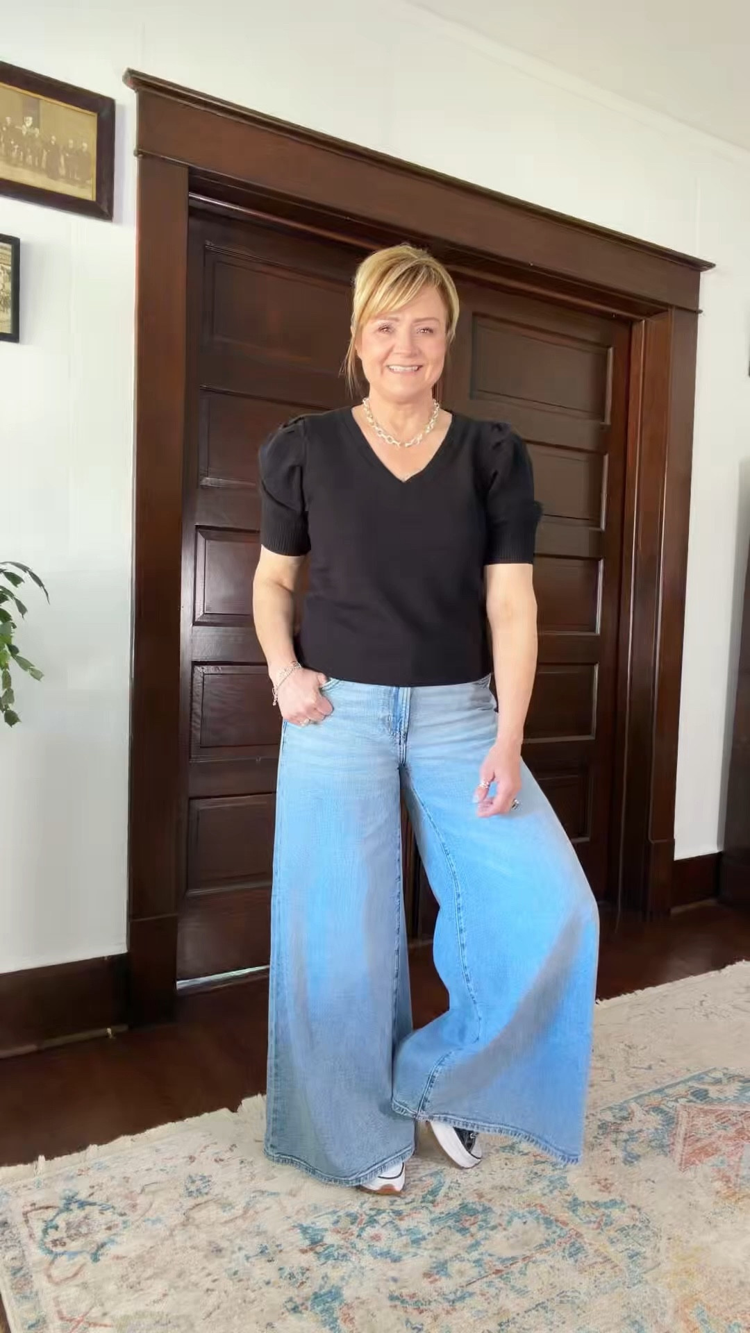 Mature casual outfit idea   
I have so many of these laces that so cute in sneakers.  These come in a set of 4. 

#LTKootd #LTKOver40