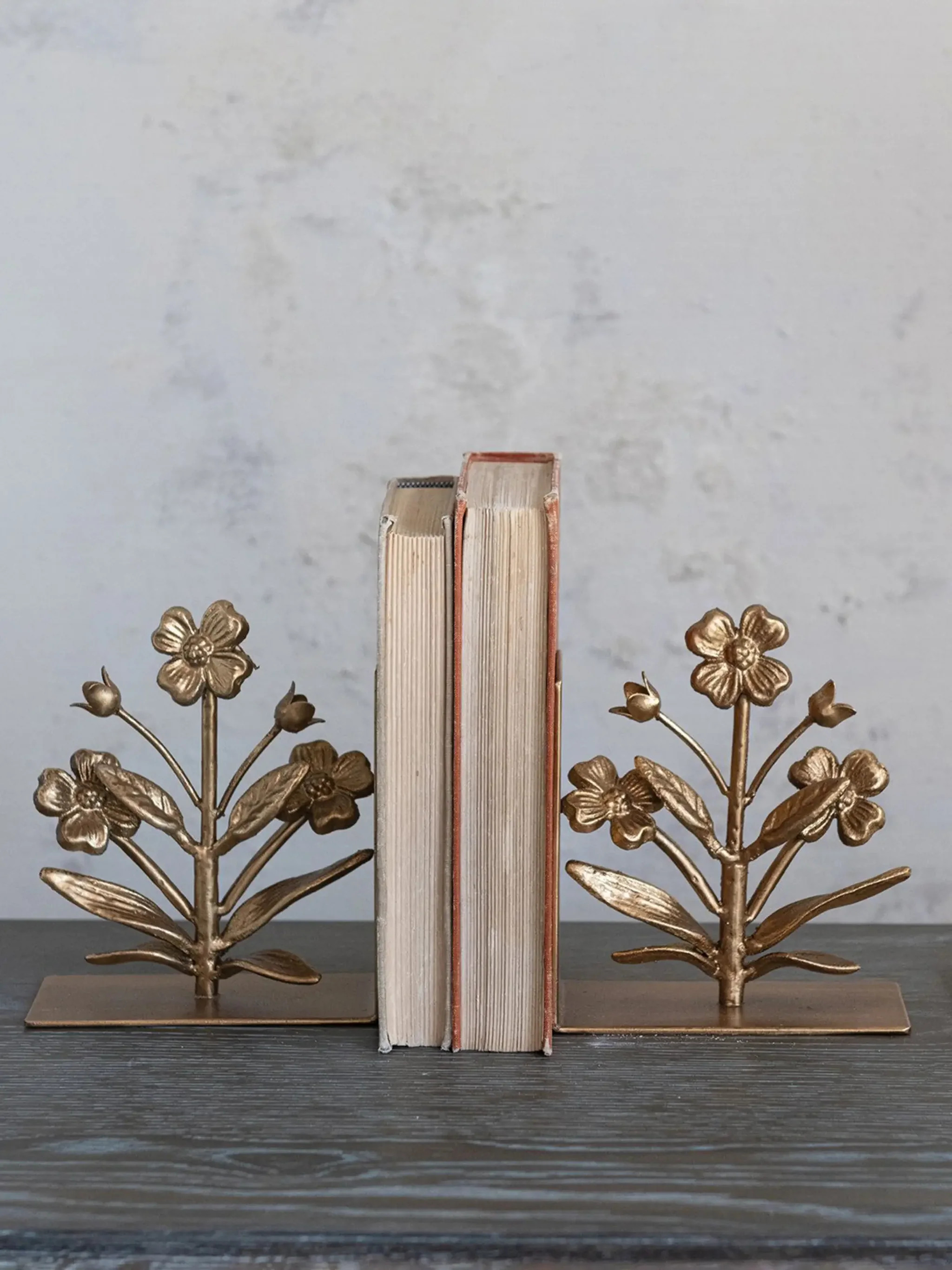 Cast Iron Flower Bookends, Set of 2 | Natural Life