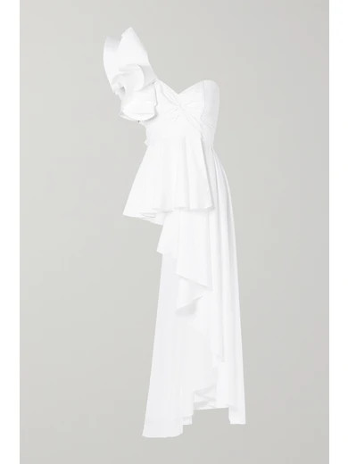 Johanna Ortiz - Paso Doble One-shoulder Cotton-blend Poplin Top - White | NET-A-PORTER (US)