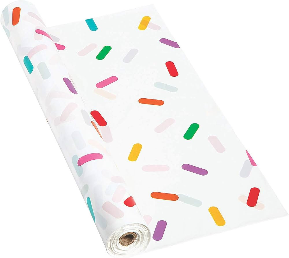 Birthday Sprinkles Plastic Tablecloth Roll - 100 Foot roll - Party Supplies | Amazon (US)