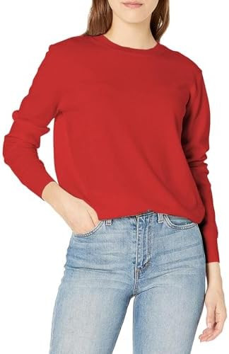 QUALFORT Women's Sweaters Long Sleeve Soft Lightweight Basic Knitted Pullover Sweater | Amazon (US)