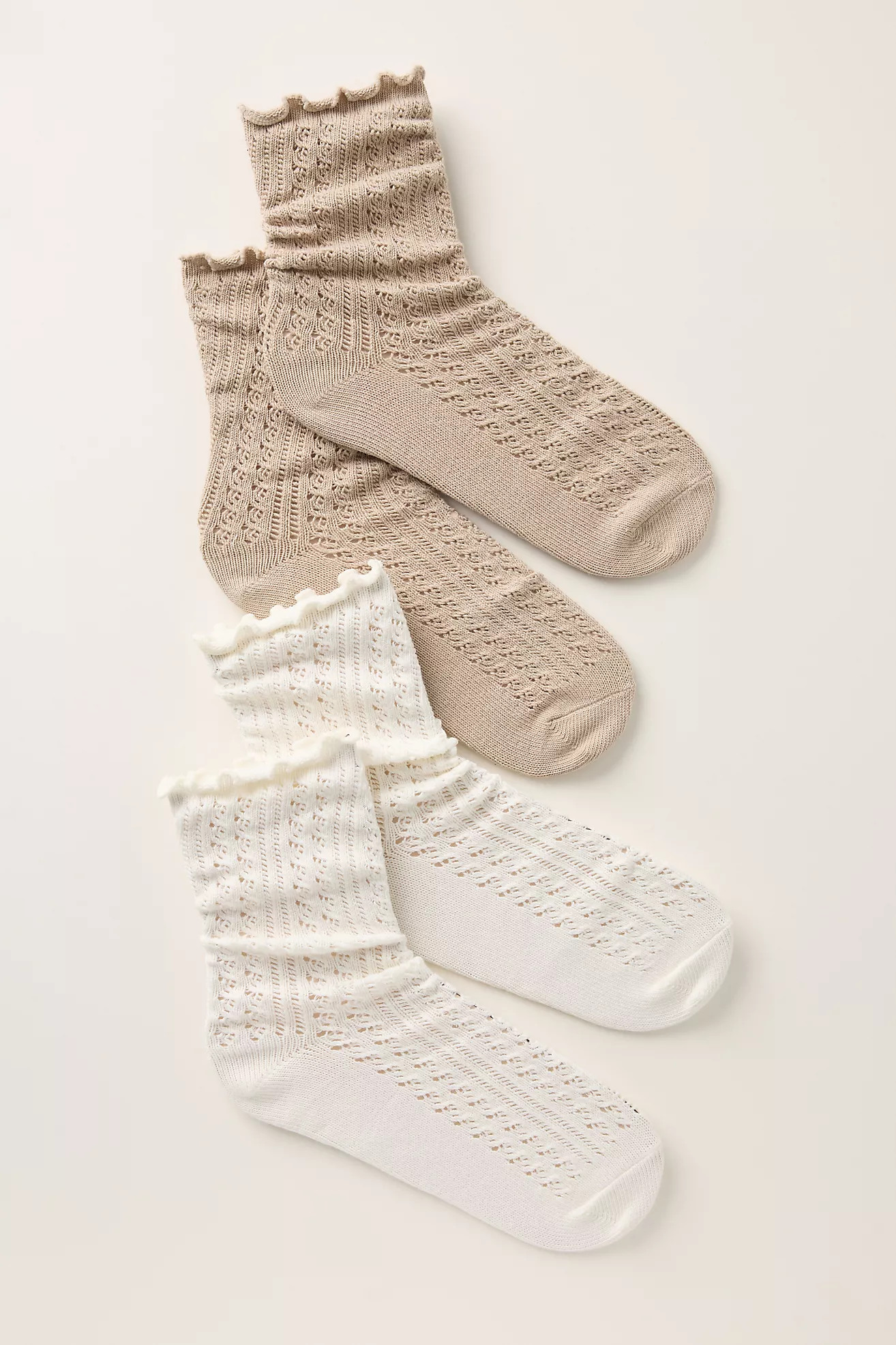 By Anthropologie Pointelle Trouser Socks, Set of 2 | Anthropologie (US)