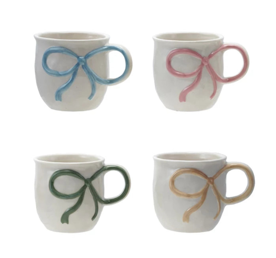 Stoneware Mug with Bow Handle | 4 Styles | Fiddle & Fig