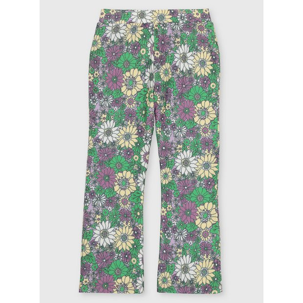 Buy Retro Floral Crinkle Flares - 6 years | Trousers | Tu | Tu Clothing