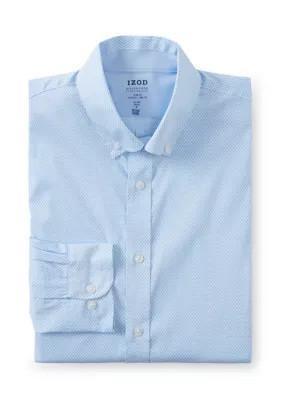 IZOD Men's Cool FX Button Down Dress Shirt, Blue, 17 - 17.5 34/35 | Belk