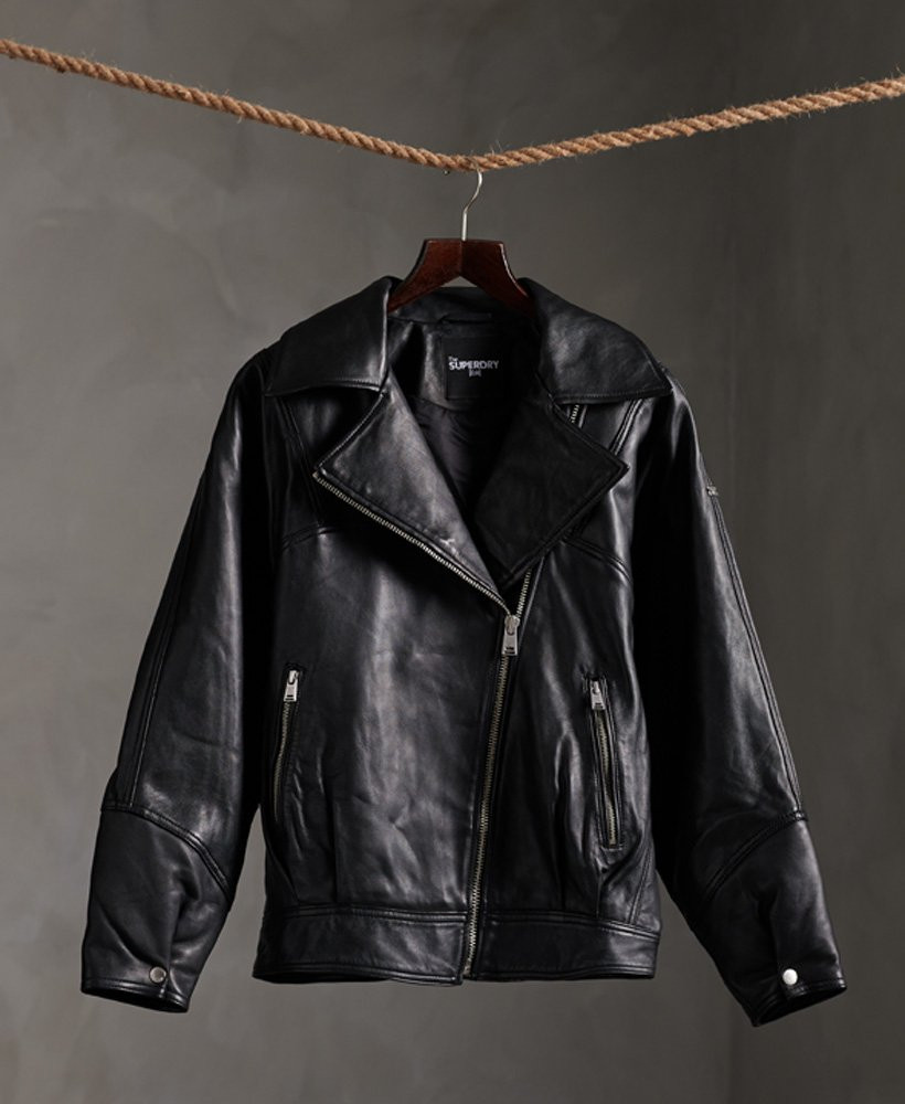 Edit Hybrid Leather Biker Jacket | Superdry (US)