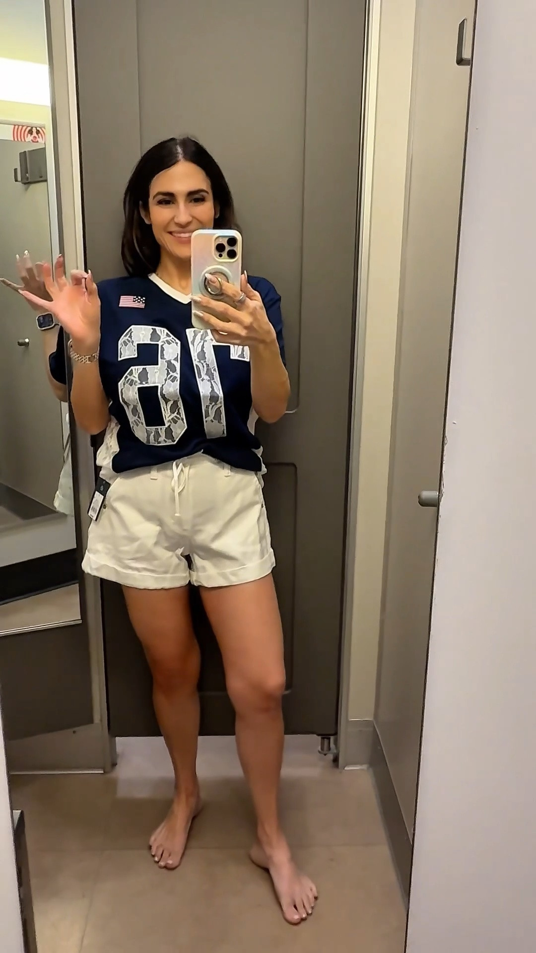 Memorial Day outfit idea ❤️🤍💙

This lace detail tee is giving cute and comfy at the same time. Perfect for Memorial Day weekend, summer BBQs, lake days, country concerts, and Fourth of July nights ✨

Wearing an XS in the video, but I actually purchased the XXS because this top runs oversized in my opinion 💜

@Target

#LTKootd #LTKSeasonal #LTKOver40