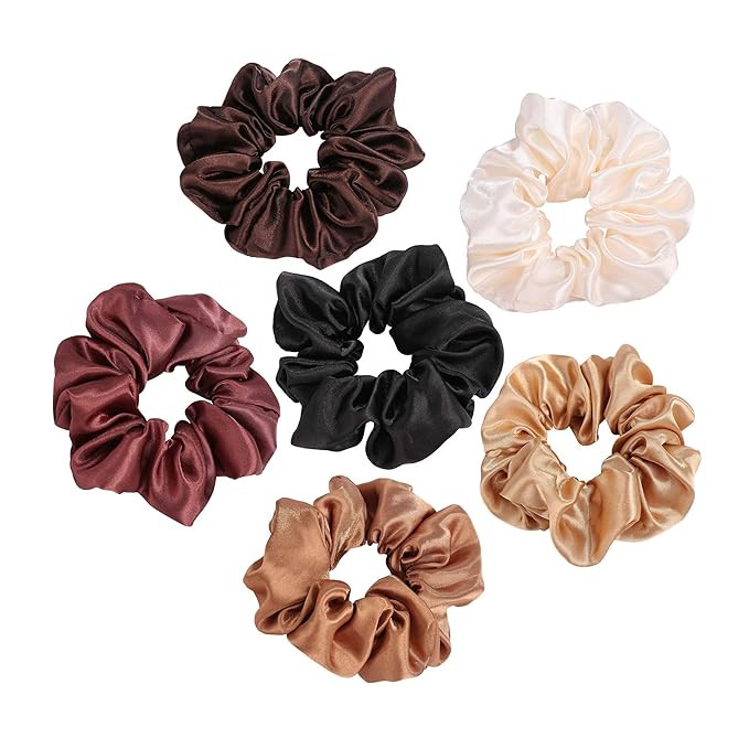 ZBORH 6 Pcs Satin Hair Scrunchies Soft Elastic Hair Ties Set for Women Teenage Girls Ponytail Hol... | Amazon (US)