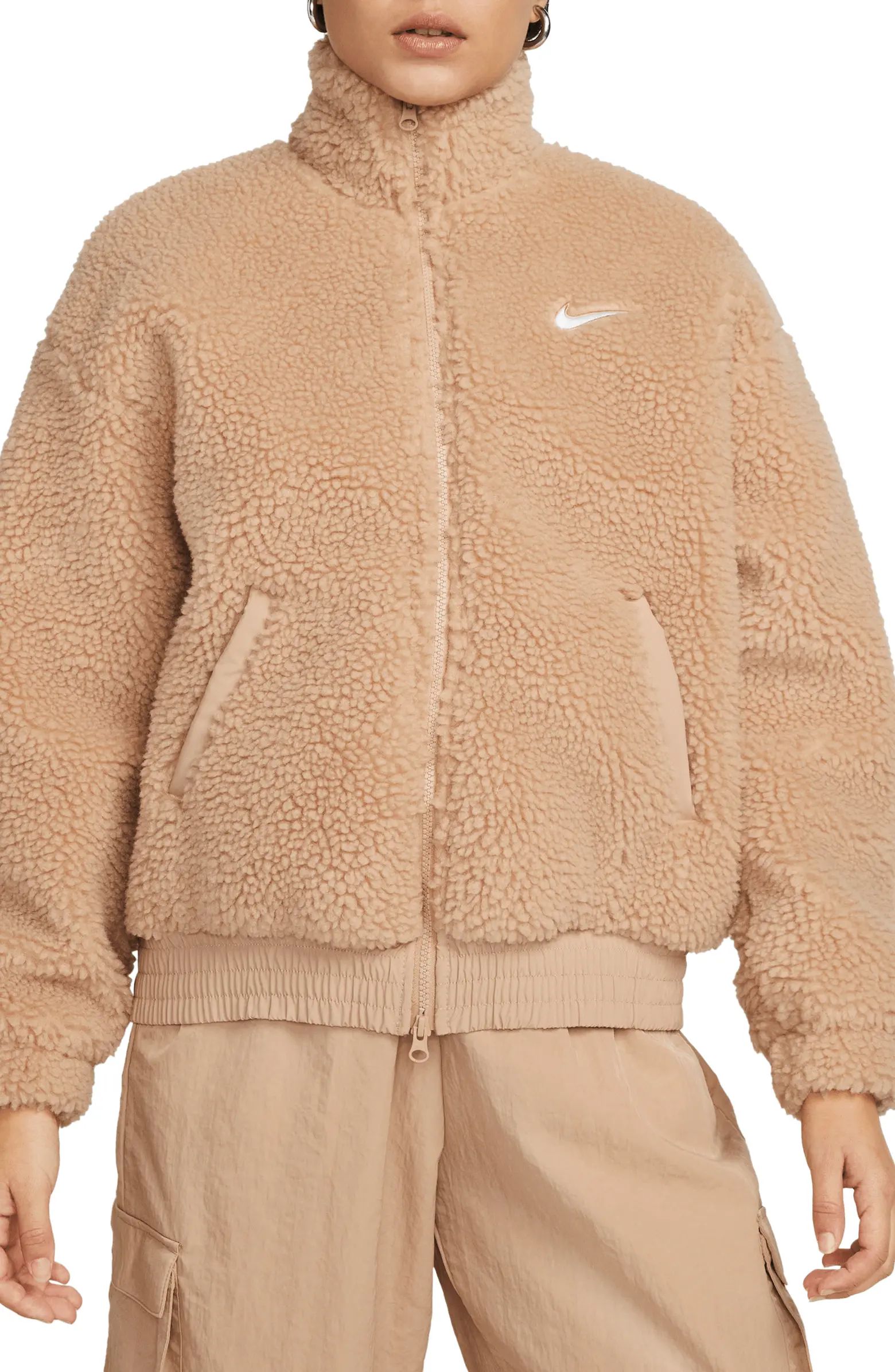 Nike Sportswear Swoosh Plush Fleece Jacket | Nordstrom | Nordstrom