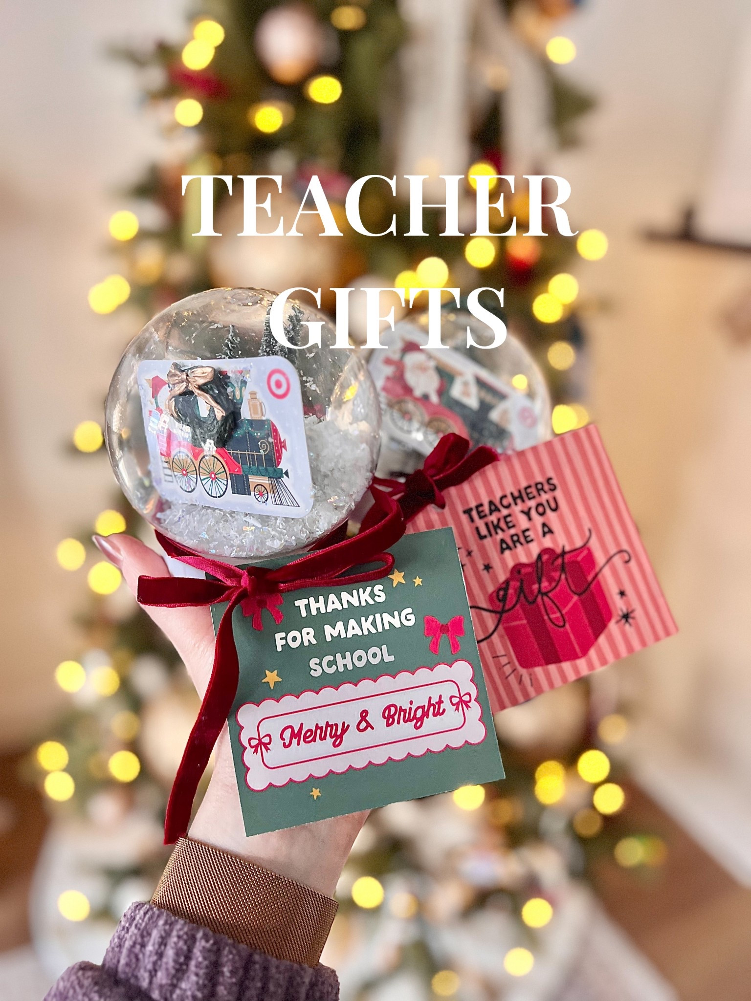 Gift card snowglobes for TEACHER GIFTS ❄️ with printables from #THELETTERVEE 🎄✨

#LTKKids #LTKHoliday #LTKGiftGuide