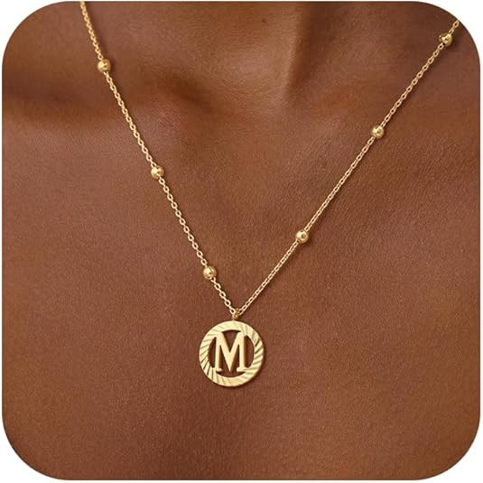 LOVELUCK Initial Necklaces for Women,14K Gold Plated Initial A-Z Pendant Necklace Personalized Na... | Amazon (US)