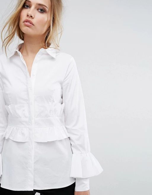 Lost Ink Shirt With Ruffle Cuffs | ASOS US