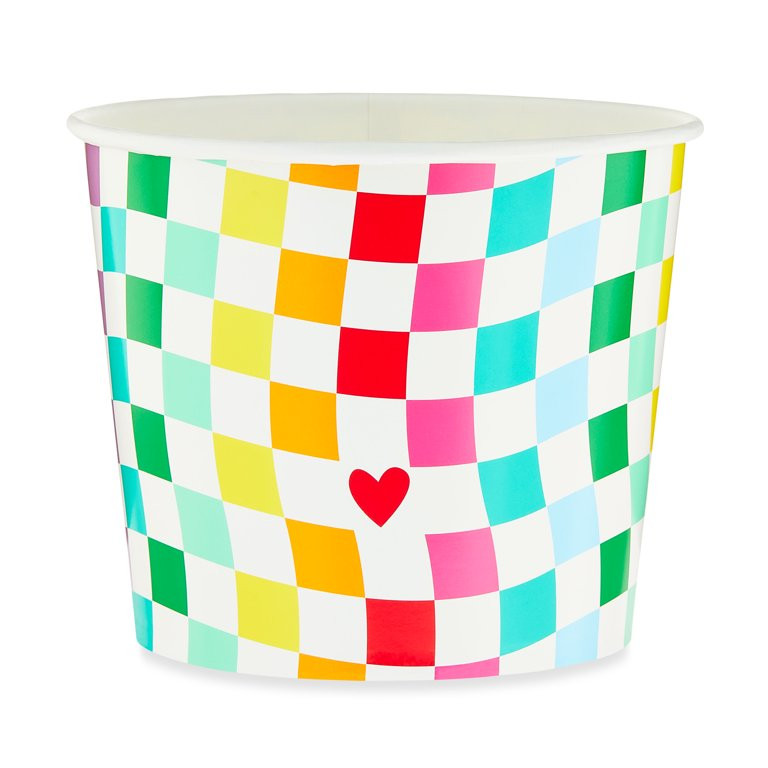 Valentine's Day Plaid Paper Treat Bucket, 64 oz, by Way To Celebrate | Walmart (US)