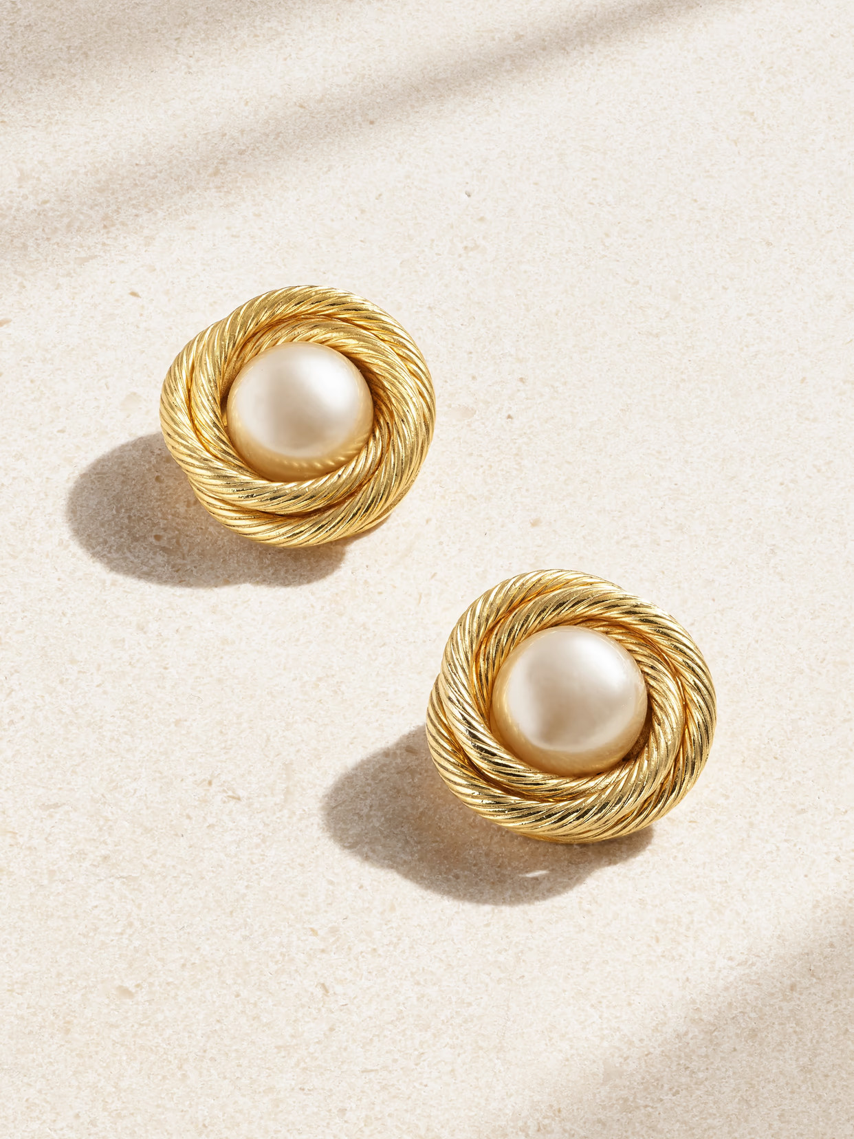 Vintage Chanel - Gold-plated Faux Pearl Clip Earrings - One size | NET-A-PORTER (US)