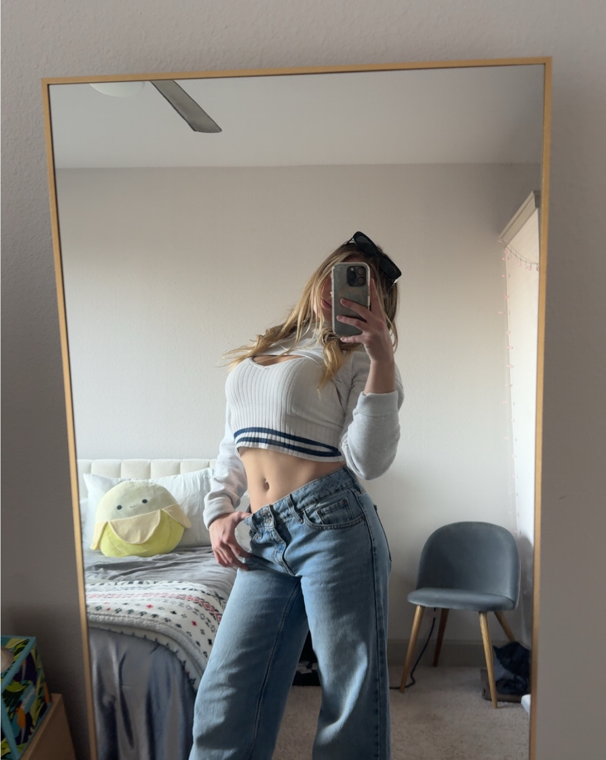 Ultra cropped hoodie by Khy! Styled with Levi’s jeans, Air Forces, and some sunnies.

#LTKFindsUnder100 #LTKStyleTip #LTKShoeCrush