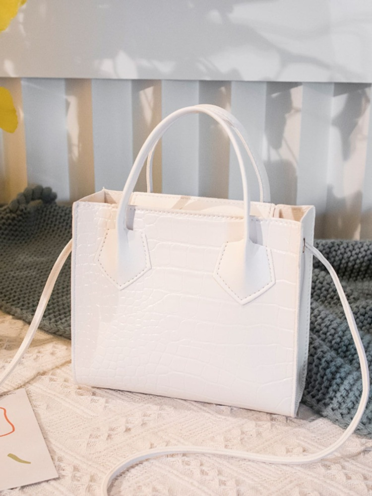 Croc Embossed Satchel Bag | SHEIN