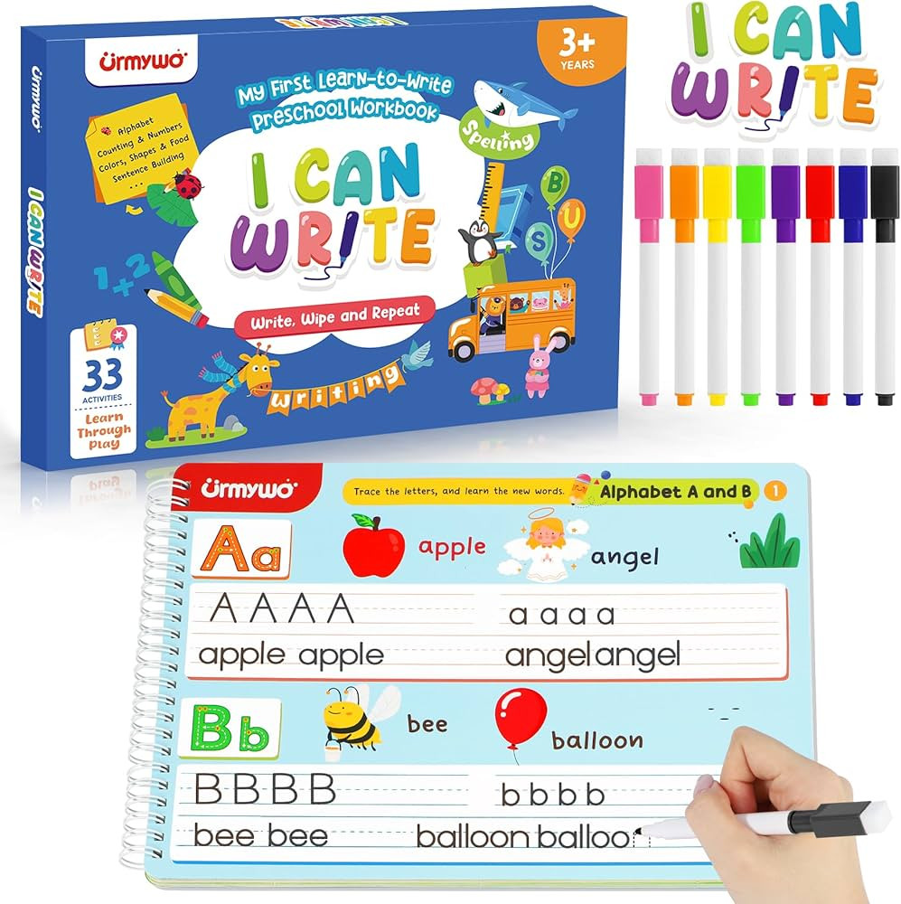 Preschool Learning Activities Kindergarten Books - Learning Educational Toys Tracing Books, Writi... | Amazon (US)