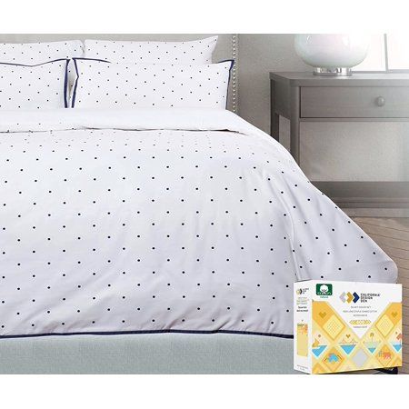 Cotton Dotted Duvet Cover Set - Luxury 400 Thread Count Polka Dot Bedding Set Smooth Sateen Weave Bu | Walmart (US)