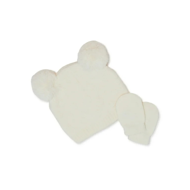 Wonder Nation Toddler Boys or Girls Pom Pom Beanie and Mittens Set, 2-Piece Set - Walmart.com | Walmart (US)