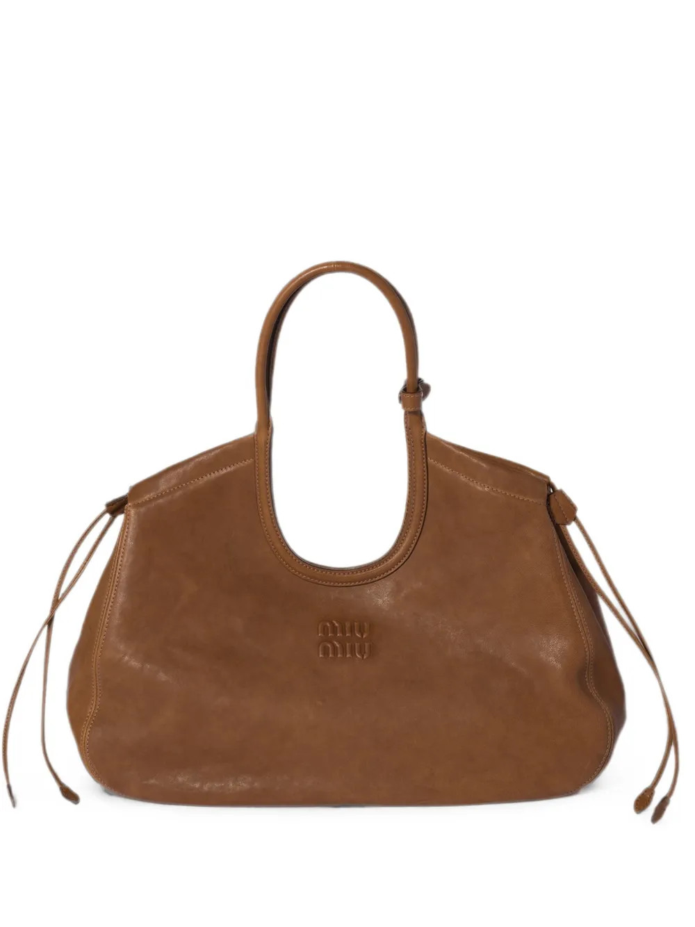 Miu Miu Ivy nappa-leather Shopping Bag | Brown | FARFETCH UK | Farfetch Global