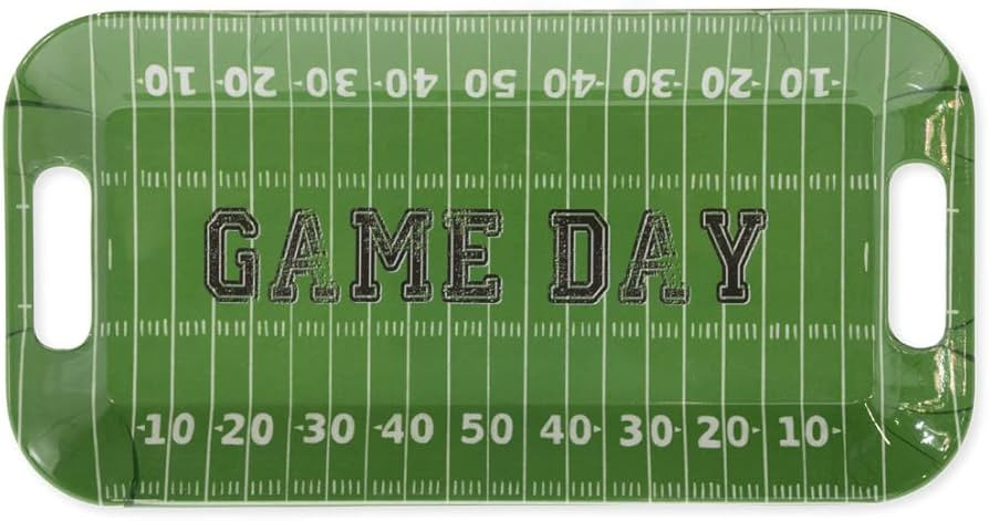 Boston International Football Tray Melamine Serving Platter with Handles, 15 x 8-Inches, Game Day | Amazon (US)
