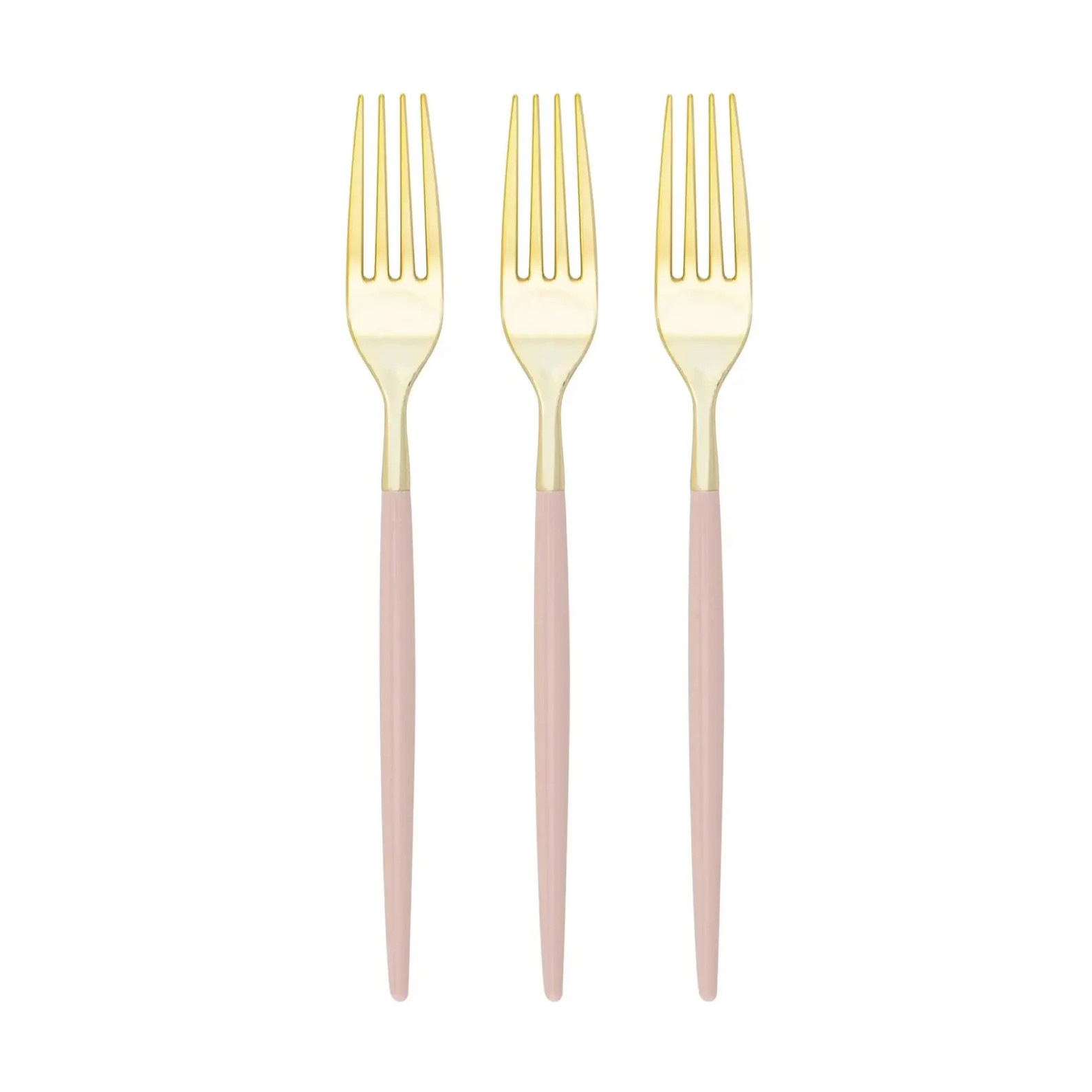 Blush Pink & Gold Plastic Forks 32ct Plastic Silverware - Etsy | Etsy (US)