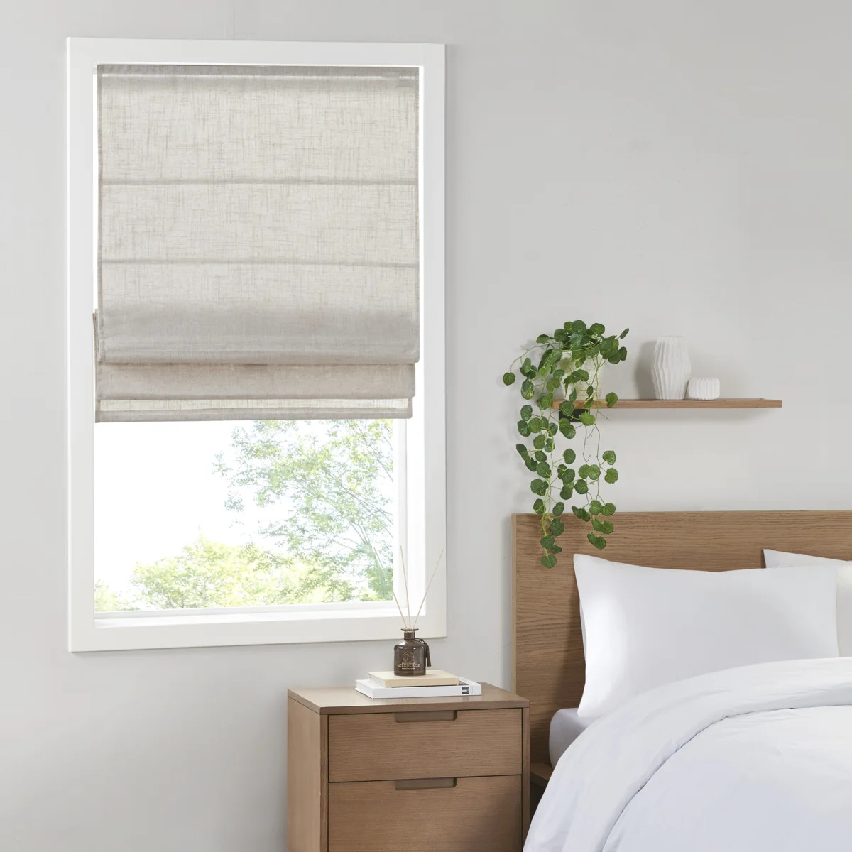 Kyler Linen Blend Light Filtering Single Roman Shade | Wayfair North America