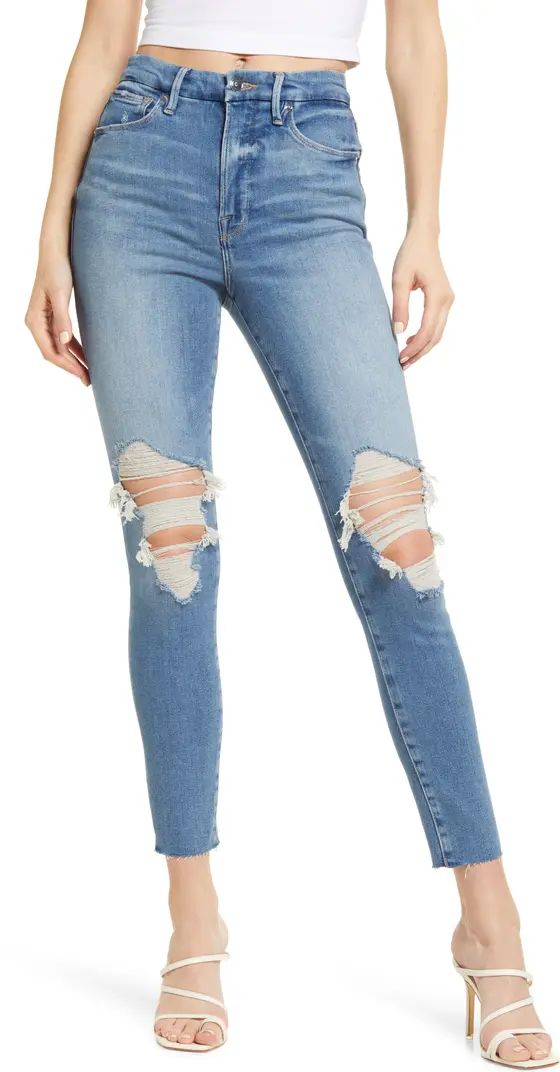 Good American Good Waist Distressed Skinny Jeans | Nordstrom | Nordstrom