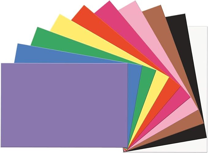SunWorks Construction Paper, 10 Assorted Colors, 12" x 18", 100 Sheets | Amazon (US)