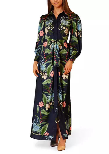 Women's Long Sleeve Printed Satin Shirtdress | Belk
