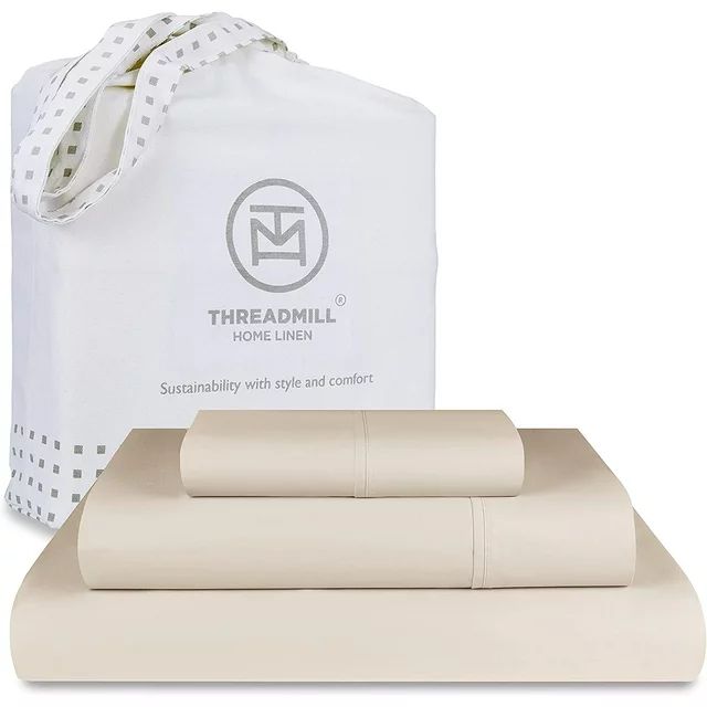 Threadmill Cotton Twin Sheet Set | 100% Cotton Sheets for Twin Size Bed | Solid Sateen Twin Bed S... | Walmart (US)