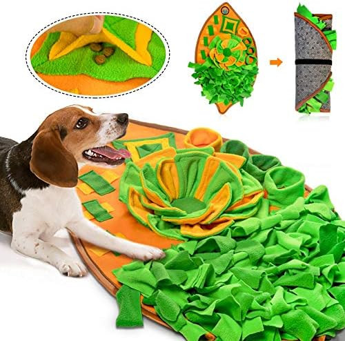 AWOOF Snuffle Mat for Dogs, Dog Nosework Feeding Mat, Pet Interactive Dog Puzzle Toys Encourages Nat | Amazon (US)