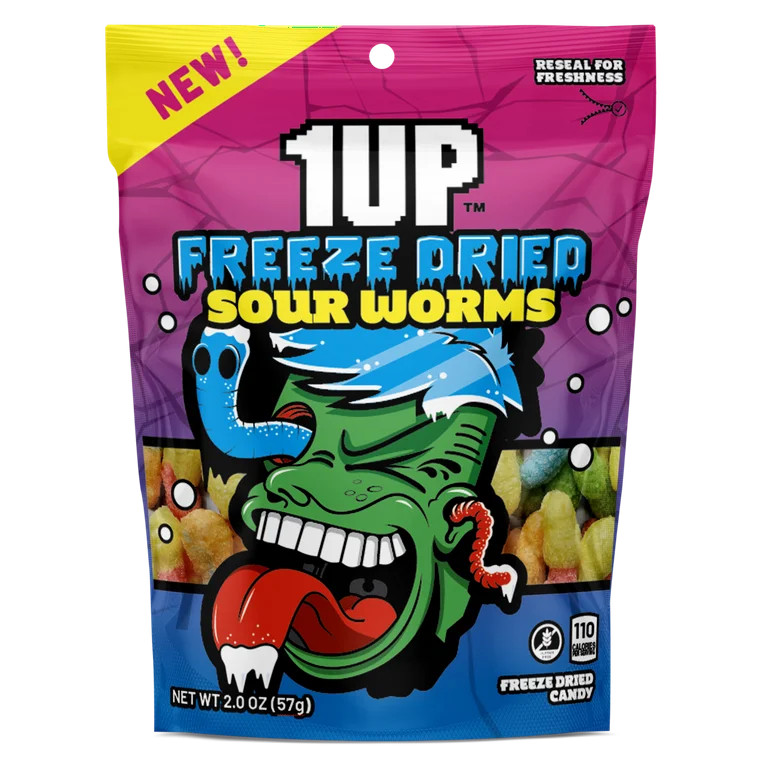 1UP Freeze Dried Sour Worms, 2.0 oz Resealable Bag | Walmart (US)
