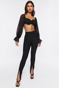 High-Rise Split Slim-Fit Pants | Forever 21 (US)