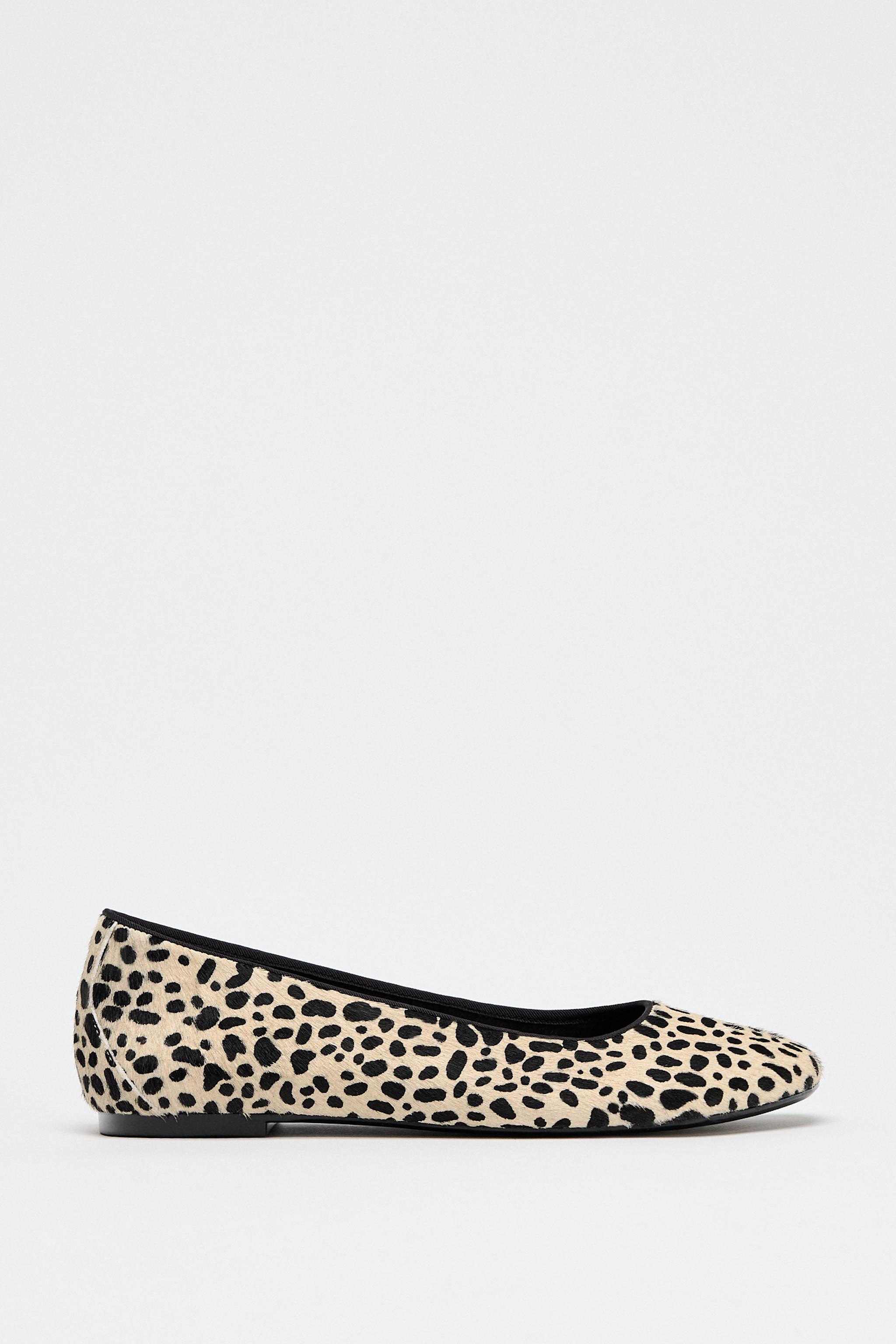 ANIMAL PRINT FAUX FUR BALLERINAS | Zara US