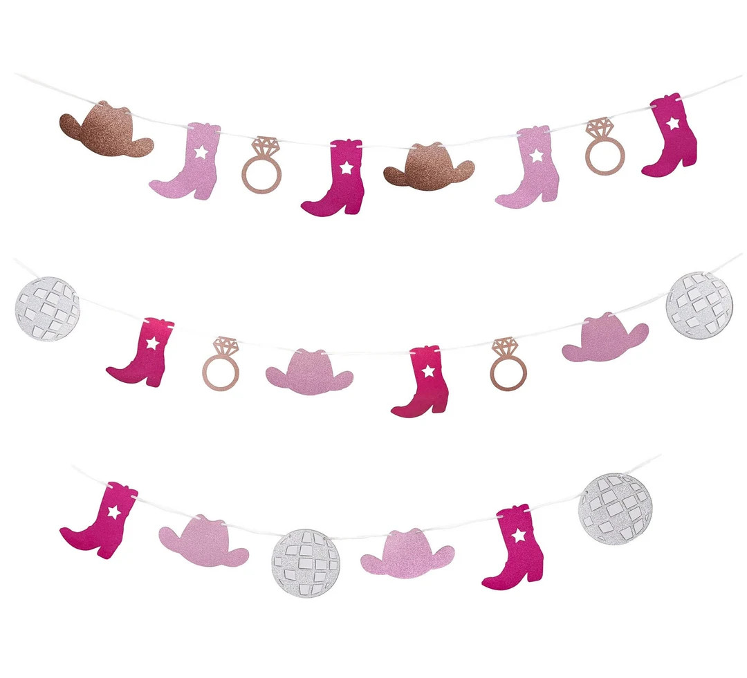 Nashville Austin Bachelorette Banner Nash Bash Bachelorette Disco Cowgirl Decorations Lets Go Gir... | Etsy (US)