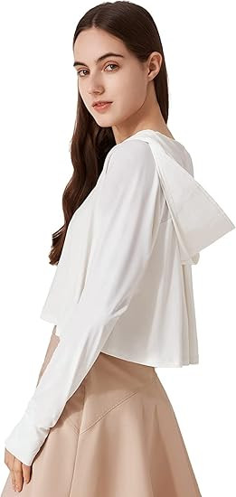 Women's UPF 50+ Cropped Sun Protection Jacket - Perfect for Summer Outdoor Activities | Amazon (US)