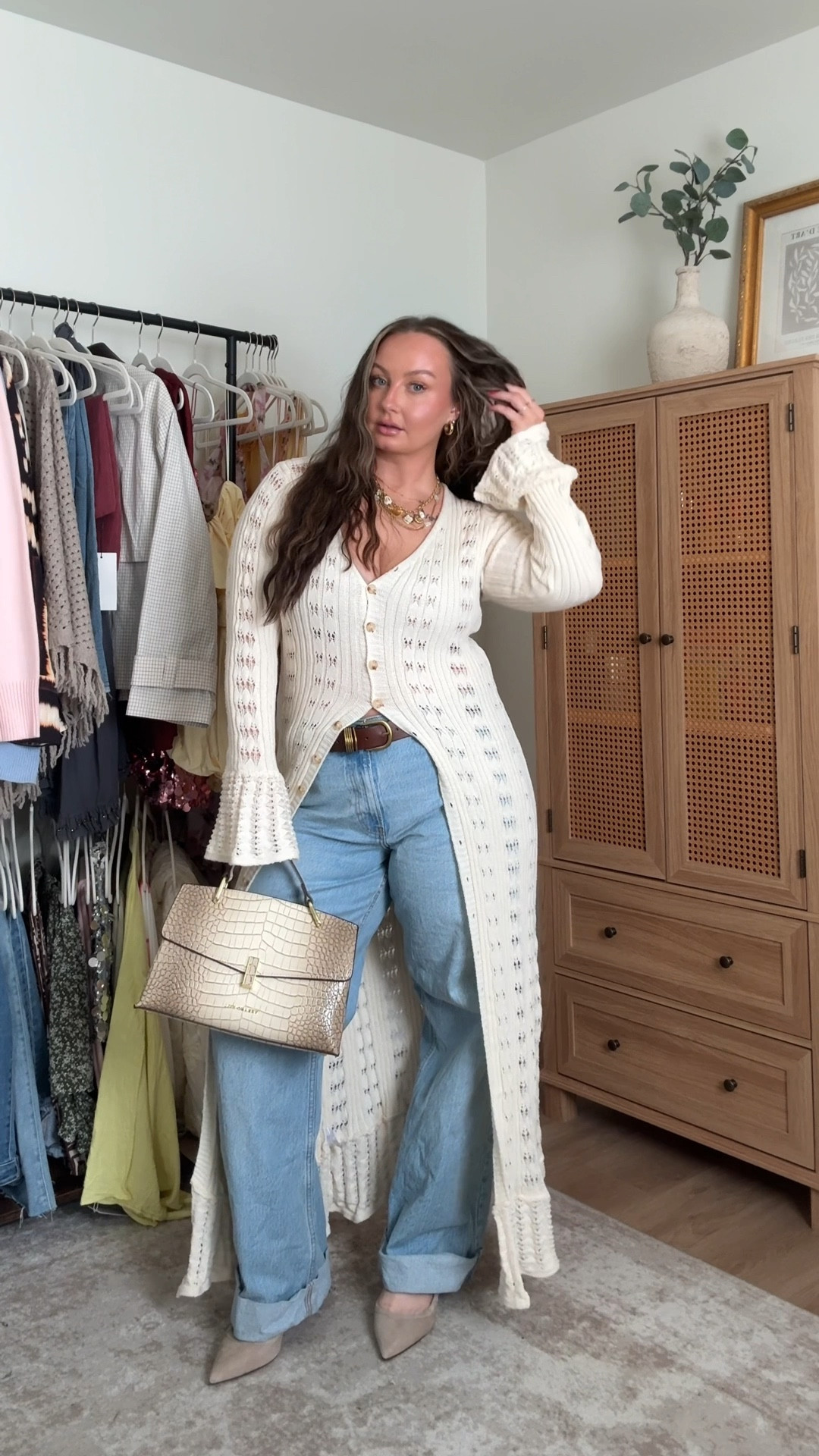 Birthday outfit!! Top - L, jeans - 32 regular, heels - half size up (necklace is from Coastal Caviar & bag is Verano Hill)

#LTKItBag #LTKSeasonal #LTKMidsize