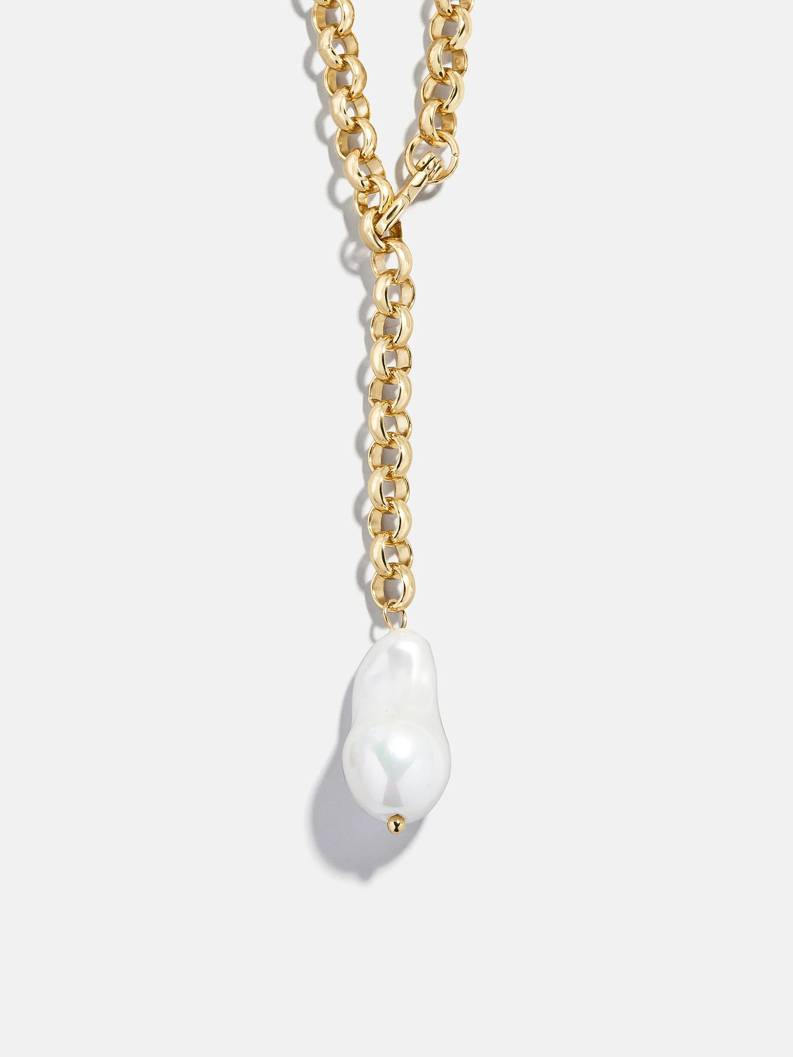 Teagan Pearl Lariat Necklace - Gold/Pearl | BaubleBar
