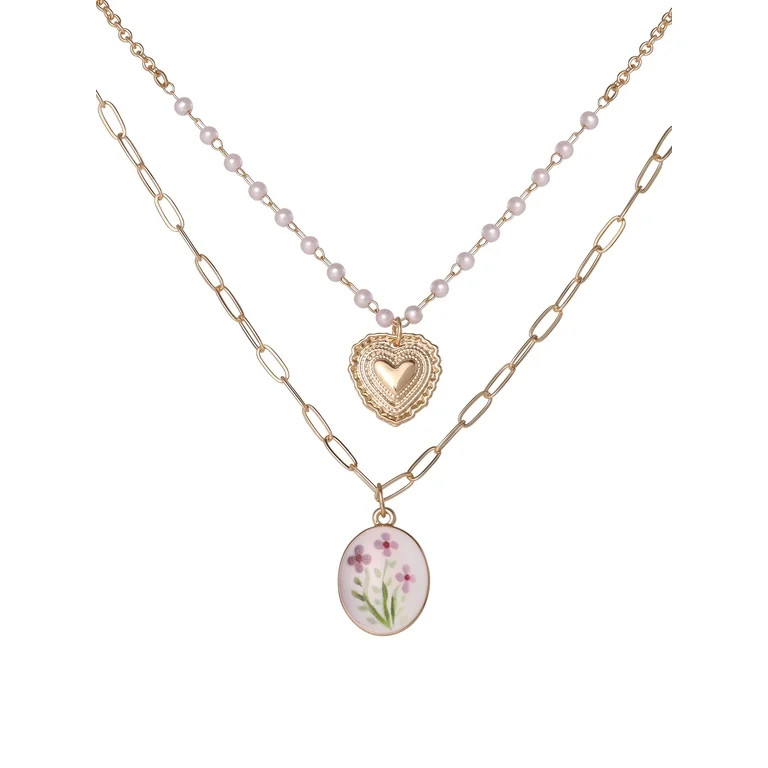 Celebrity Pink Women's Adjustable Length Flower Layered Necklace | Walmart (US)