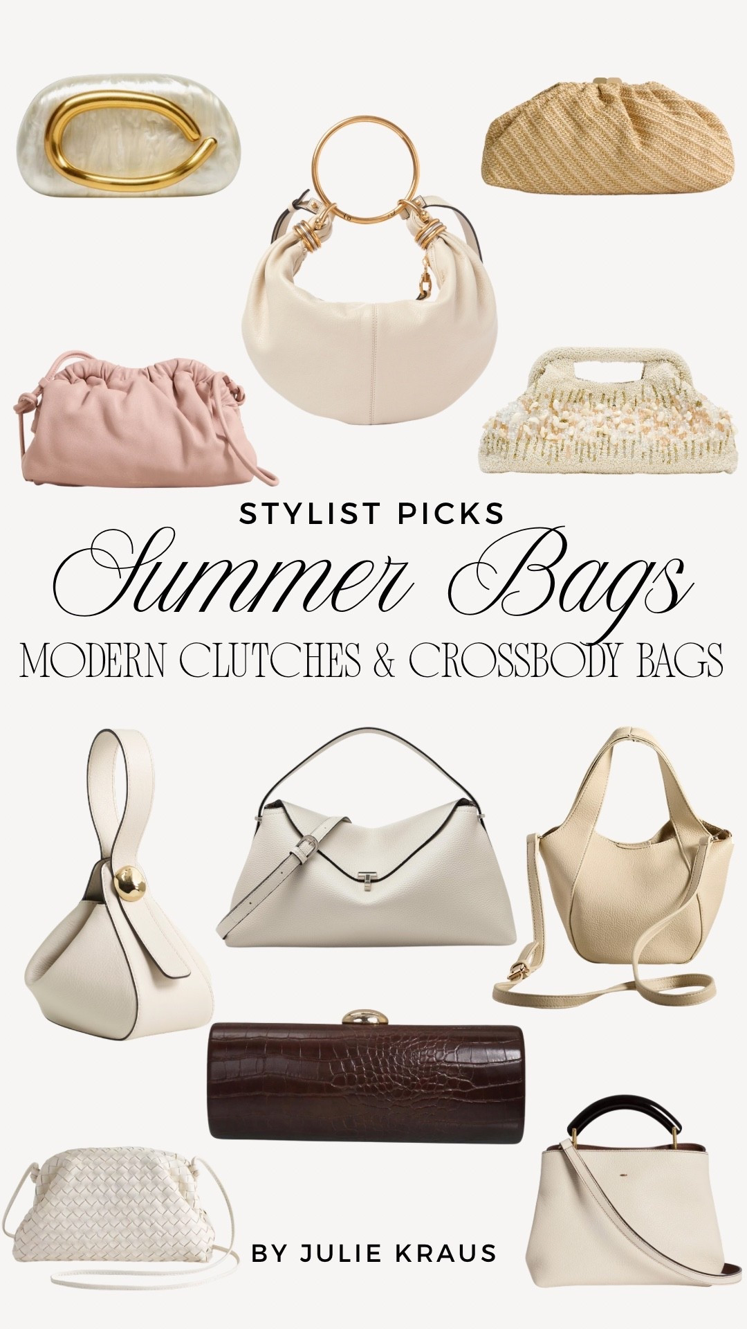 Modern clutches and crossbody bags for summer!