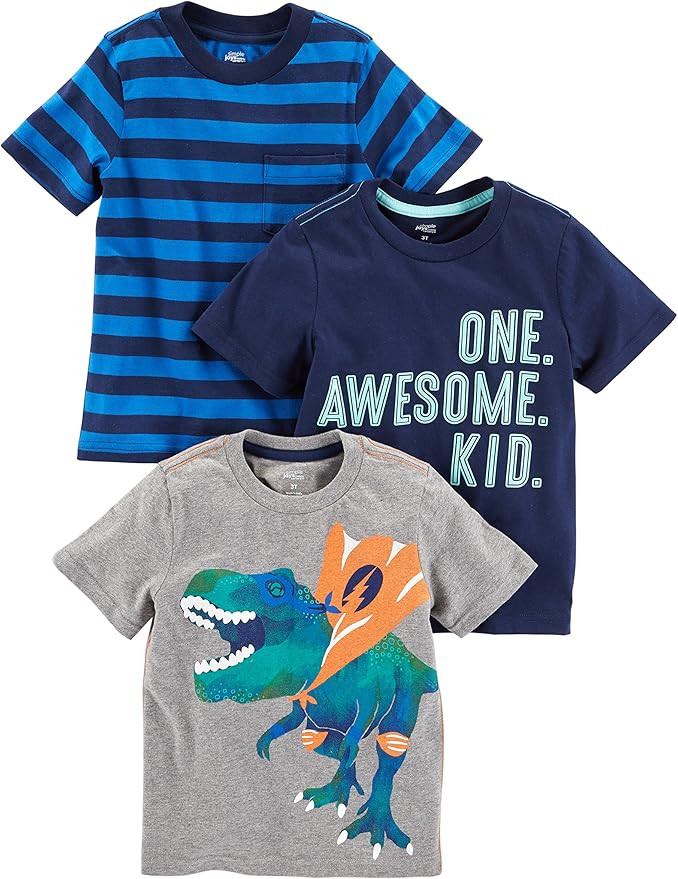 Simple Joys by Carter's Toddler Boys' 3-Pack Short-Sleeve Graphic Tees | Amazon (US)