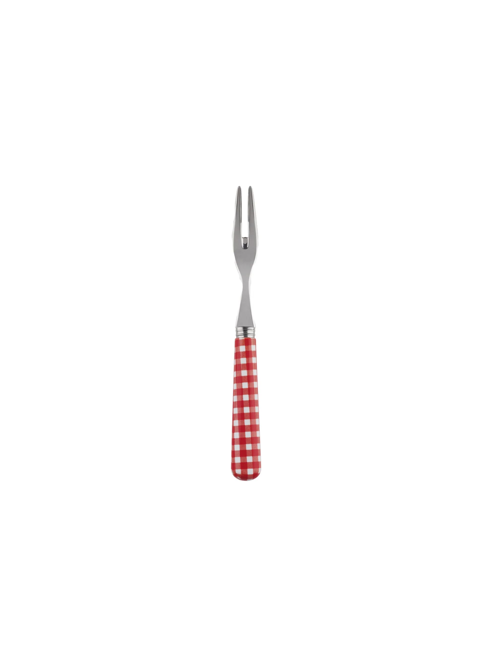 Sabre Paris Gingham Red Cocktail Forks | Weston Table