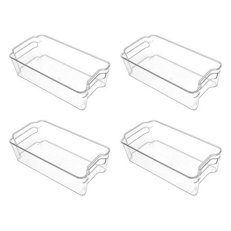 4 Pack Fridge Organiser Set Clear Plastic Bins Refrigerator Container | Walmart (US)