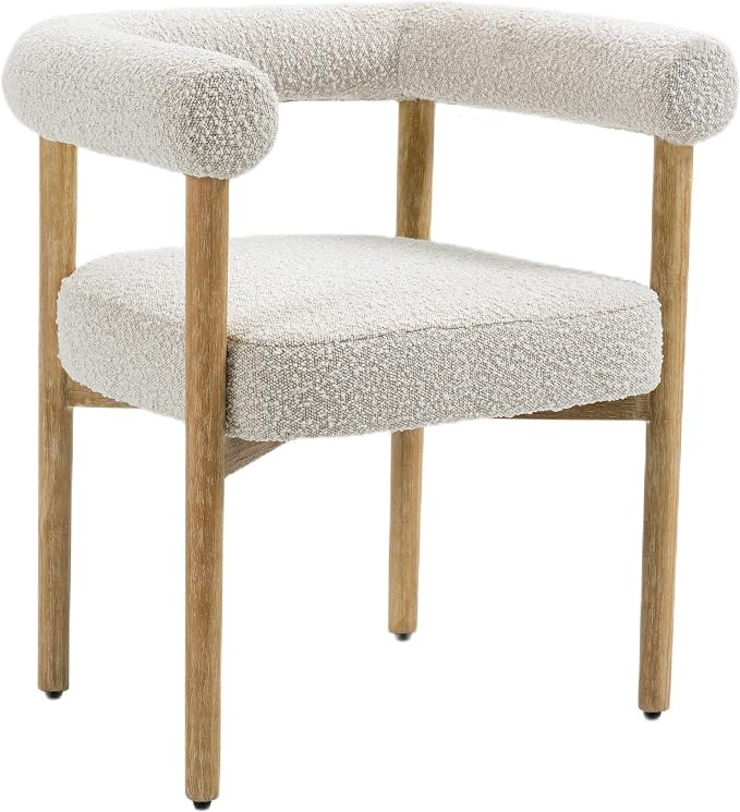 Meridian Furniture 561Cream-C Hyatt Collection Mid-Century Modern Dining Chair with Solid Wood Na... | Amazon (US)
